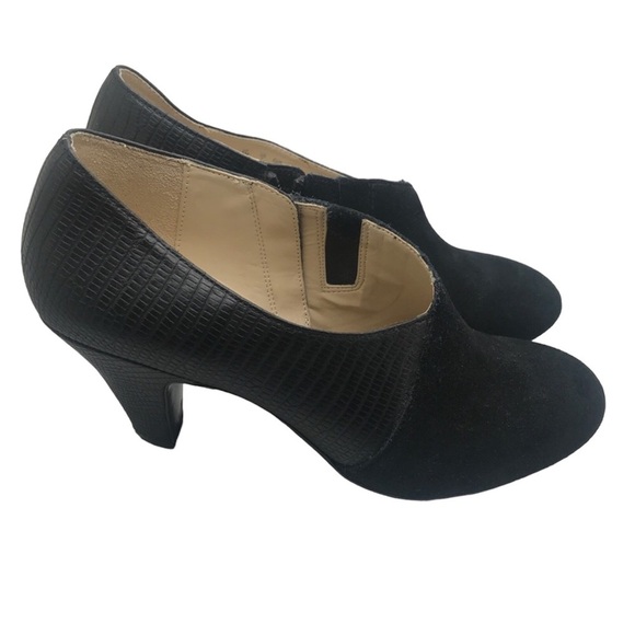 Naturalizer N5 size 9 M comfort black bootie side zip 3” heel leather/su… - Picture 1 of 9